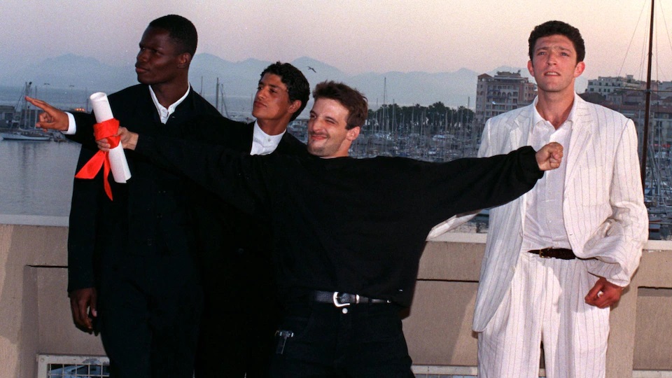 L'équipe de La haine à Cannes : Hubert Koundé, Saïd Taghmaoui, Mathieu Kassovitz et Vincent Cassel